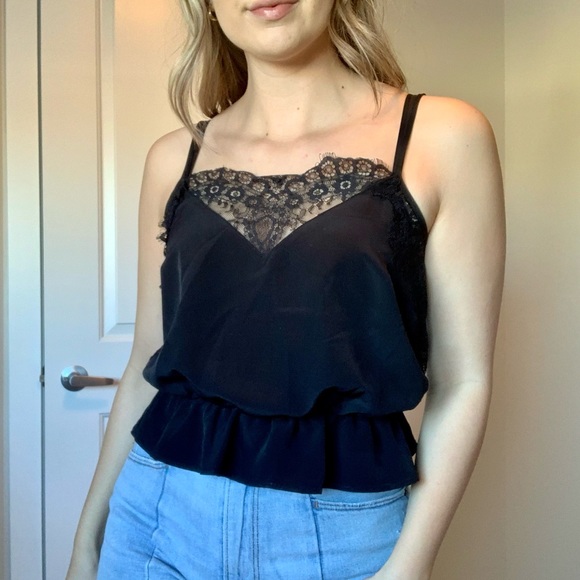 Dynamite Black Peplum Cami - Picture 2 of 8